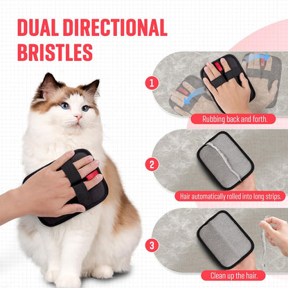 Pet Hair Removal Glove –Grooming Tool for Furniture & Pets