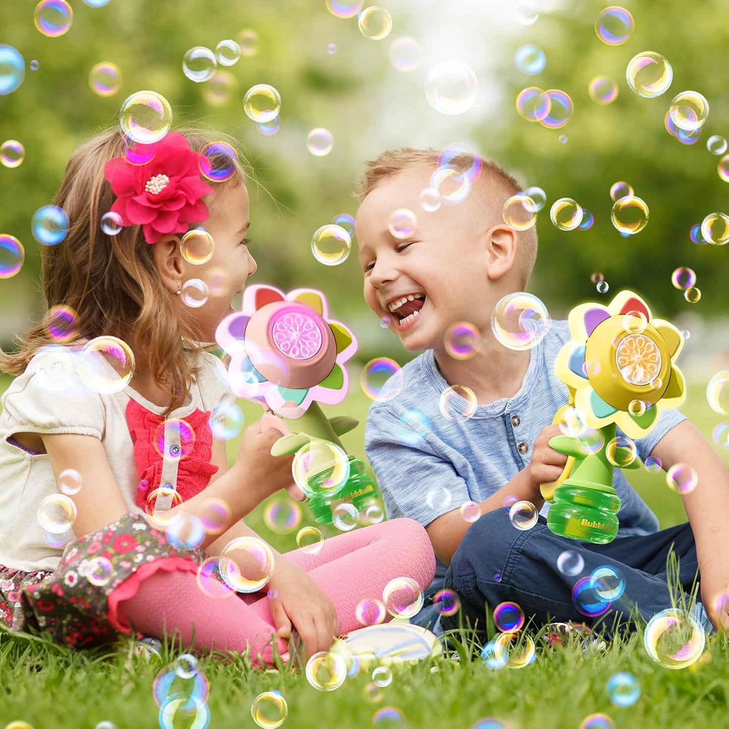 LED Flower Bubble Blaster for Kids